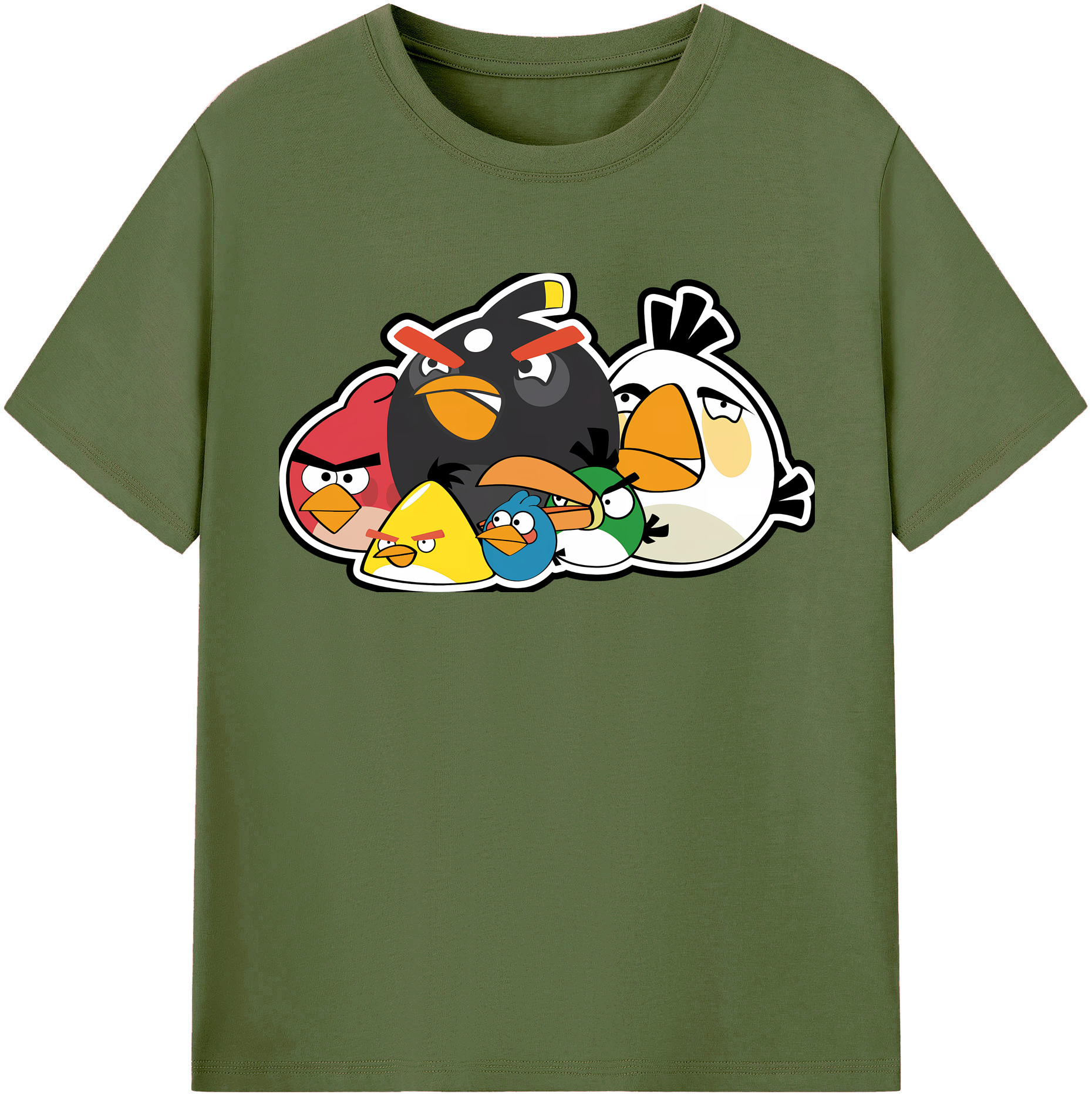 （画像用） Angry Birds アングリーバード 綿100％半袖Tシャツ（フロントプリント）